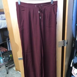 Burgundy “flowy” pants